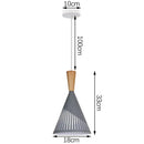 Modern industrial gray & black pendant light – living room geometric