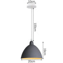Modern industrial gray & black pendant light – living room geometric