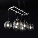 DecorBites™ Industrial Smoke Glass Island Lighting 6/8/10-Light Nickel/Bronze LED Pendant Fixture