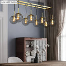 DecorBites™ Industrial Smoke Glass Island Lighting 6/8/10-Light Nickel/Bronze LED Pendant Fixture