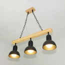 Modern industrial white island light – dining table wood pendant