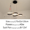 Modern infinity loop gold led pendant light dining room
