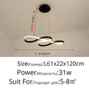 Modern infinity loop gold led pendant light dining room