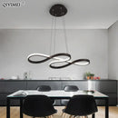 Modern infinity loop gold led pendant light dining room