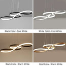 Modern infinity loop gold led pendant light dining room