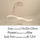 Modern infinity loop gold led pendant light dining room