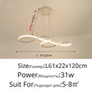 Modern infinity loop gold led pendant light dining room