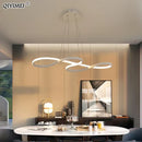 Modern infinity loop gold led pendant light dining room