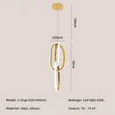 Modern interlocking oval gold wall sconce lighting fixture bedroom