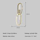 Modern interlocking oval gold wall sconce lighting fixture bedroom