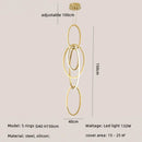 Modern interlocking oval gold wall sconce lighting fixture bedroom
