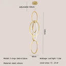 Modern interlocking oval gold wall sconce lighting fixture bedroom