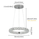 Modern interlocking ring crystal led chandelier living room light