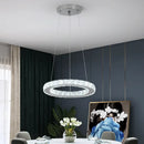 Modern interlocking ring crystal led chandelier living room light