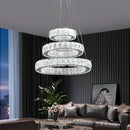 Modern interlocking ring crystal led chandelier living room light