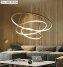 Modern interlocking ring led pendant lights for dining room