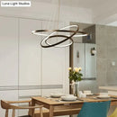 Modern interlocking ring led pendant lights for dining room