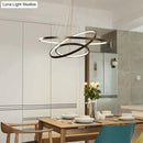 Modern interlocking ring led pendant lights for dining room
