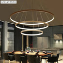 Modern interlocking ring led pendant lights for dining room