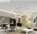 Modern interlocking ring led pendant lights for dining room
