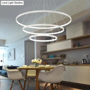 Modern interlocking ring led pendant lights for dining room
