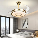 Modern invisible gold ceiling fan with light for living room