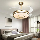 Modern invisible gold ceiling fan with light for living room