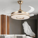 Modern invisible gold ceiling fan with light for living room