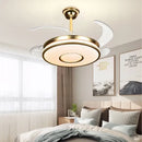 Modern invisible gold ceiling fan with light for living room