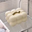 Modern iridescent blue and cream ceramic tissue box bedroom decor