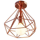 Modern iron cage ceiling lamp kitchen geometric light fixture