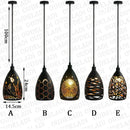Modern iron cage pendant light – dining room patterned black lamp
