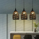 Modern iron cage pendant light – dining room patterned black lamp