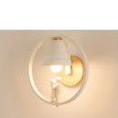 Modern iron led wall lamps with child figurine for bedroom