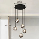 Modern irregular glass led pendant staircase chandelier dining room