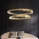 Modern irregular gold steel pendant light dining room dimmable crystal