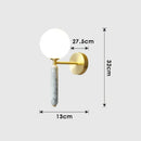 Modern italian green marble wall lamp bedroom glass globe sconce