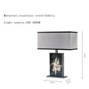 Modern italian luxury metallic table lamp bedroom beige & black