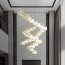Modern jade design spiral alabaster chandelier living room light