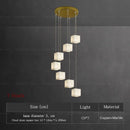 Modern jade design spiral alabaster chandelier living room light