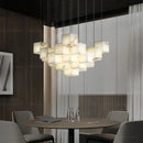 Modern jade design spiral alabaster chandelier living room light
