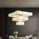 Modern jade design spiral alabaster chandelier living room light