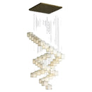 Modern jade design spiral alabaster chandelier living room light