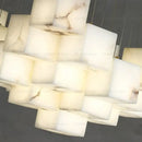 Modern jade design spiral alabaster chandelier living room light