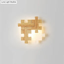 DecorBites™ Simplicity Wood Wall Sconce with Jigsaw Puzzle Design - Modern LED Lighting Fixture for Bedroom