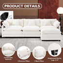 Modern L Shaped Cloud Sofa with Ottoman for Comfort