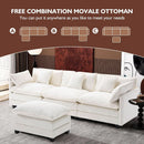 Modern L Shaped Cloud Sofa with Ottoman for Comfort