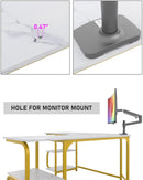 Modern L Shaped Desk with Large Shelves for Office