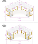Modern L Shaped Desk with Large Shelves for Office