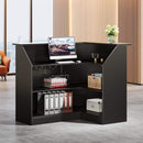Velmor Modern L-Shaped Reception Desk With Storage Shelves (SAK81036)